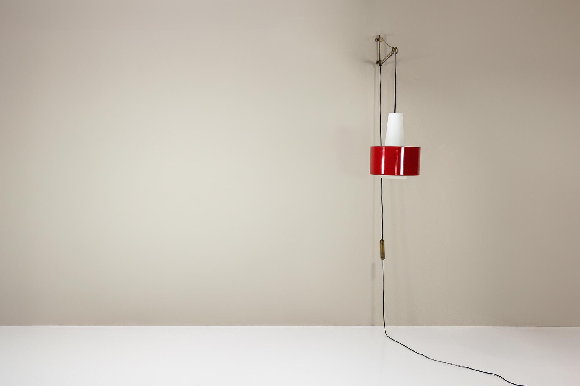Red Wall Lamp Model 2601 by Gaetano Sciolari for Stilnovo, Italy